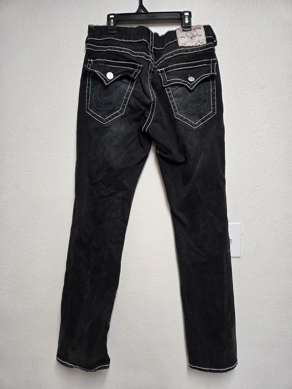 True Religion Jeans - Black, Gray, blue Ricky Relaxed Straight Leg Denim Size 31
